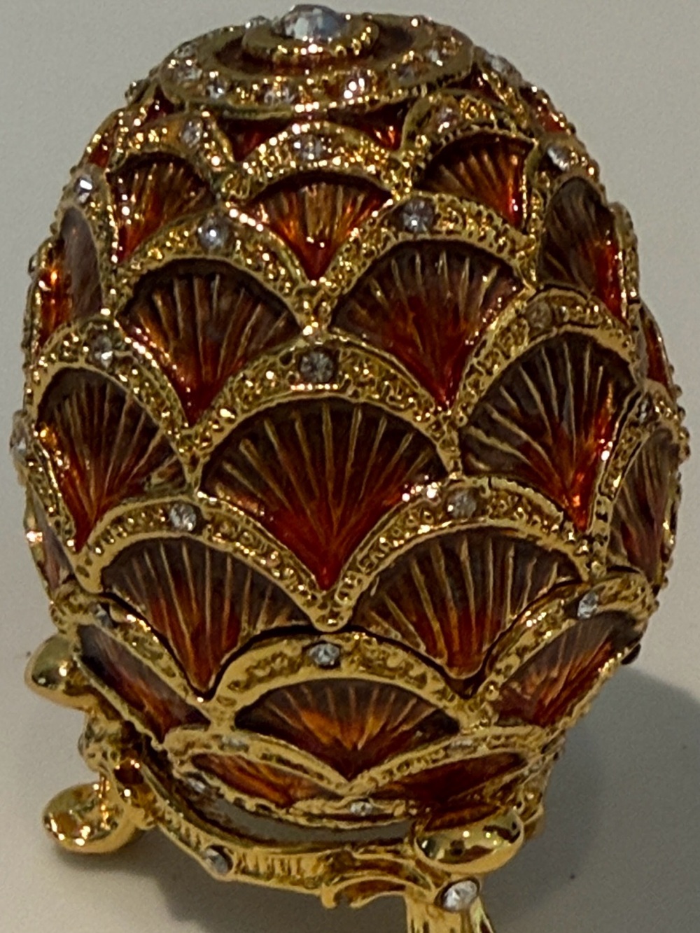 Stauer Collectible Amber Enamel / Gold-tone Egg